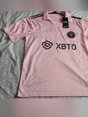 Men’s Pink Short-Sleeve Tee Shirt Jersey Miami Soccer Club MLS MESSI NWT L